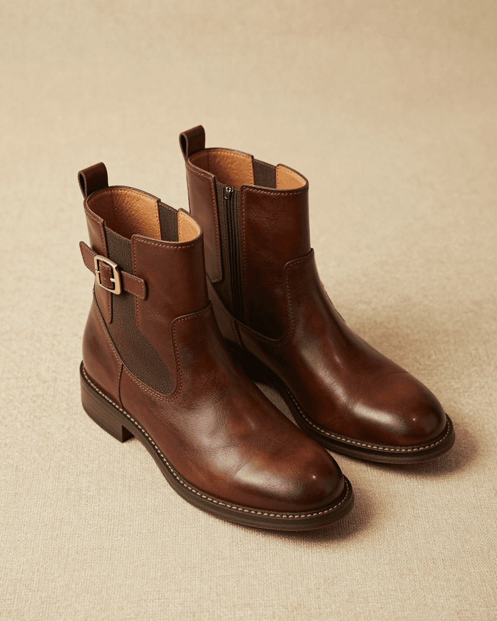 Botines de piel con hebilla — Dalia